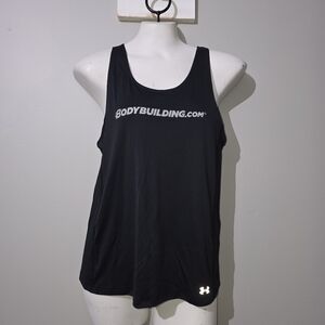 Loose Fit UNDER ARMOUR Women's Black Mesh Athletic Tank Top Size Medium